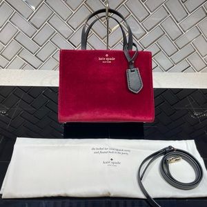 Kate Spade Thompson Street Sam in Red Velvet and leather (DISCONTINUED)
